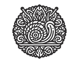 The snail vector mandala design