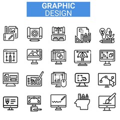 Graphic Design icon set. 