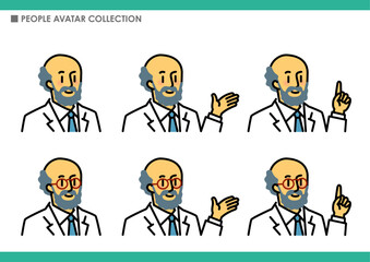 白衣の医者。ポーズセット