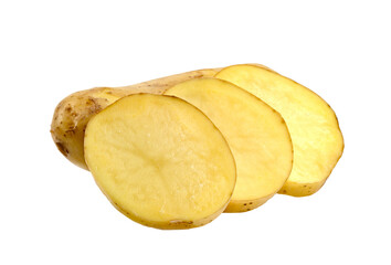 sliced potatoes isolated
