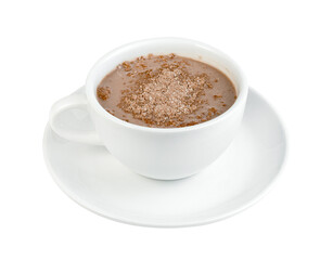 hot chocolate with coffee cup  isolated