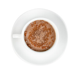 hot chocolate with coffee cup  isolated