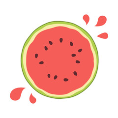 Sliced Fresh Watermelon Fruit Healthy Nutrition Vector Illustration