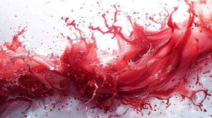 Dynamic red liquid splash - generative ai