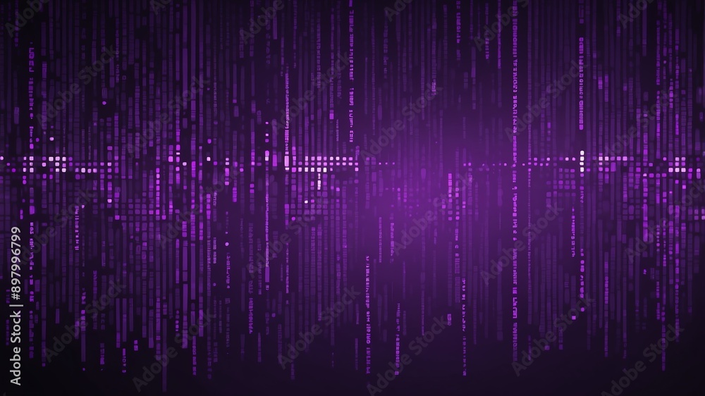 Poster purple binary code pattern technology abstract background digital artwork