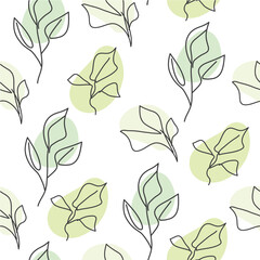 Floral graphic doodle design. Seamless pattern.