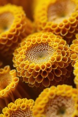 Close-up of yellow flower petals. AI.
