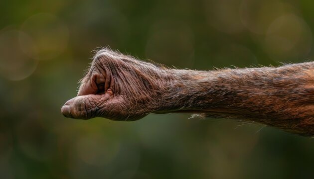 A close-up of a hairy arm and fist. AI.