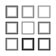 set of abstract square frames with place for text halftone geometric dots pattern pop art background modern texture vector illustration