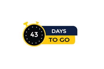 43  days to go, icon, stile, timer, countdown, clock, time,  background, template, 43  days to go, countdown, sticker, left banner, business, sale, label button
