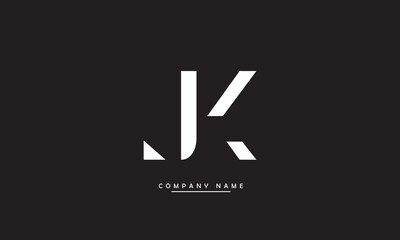 JK, KJ, J, K Abstract Letters Logo Monogram