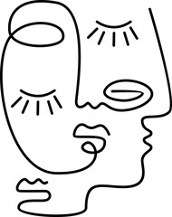 Abstract Outline Face