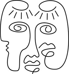 Abstract Outline Face
