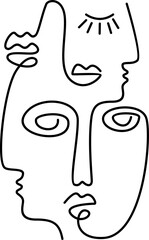 Abstract Outline Face