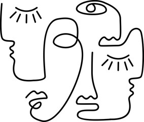 Abstract Outline Face