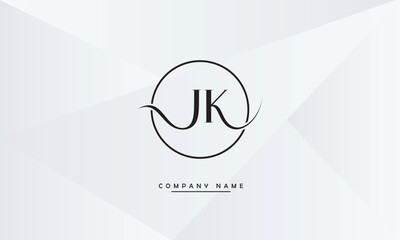 JK, KJ, J, K Abstract Letters Logo Monogram