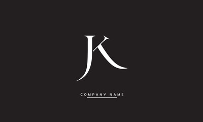 JK, KJ, J, K Abstract Letters Logo Monogram
