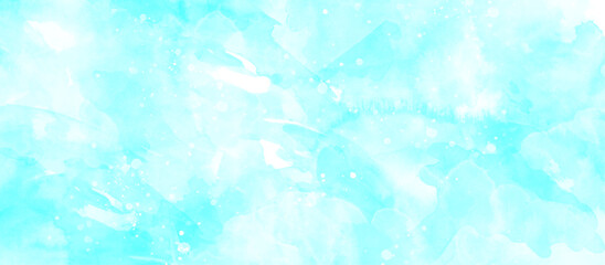 cloudy abstract watercolor abstract painting background, Simple blue color watercolor splashes with soft watercolor stains, soft light watercolor texture hand drawing graphic design.