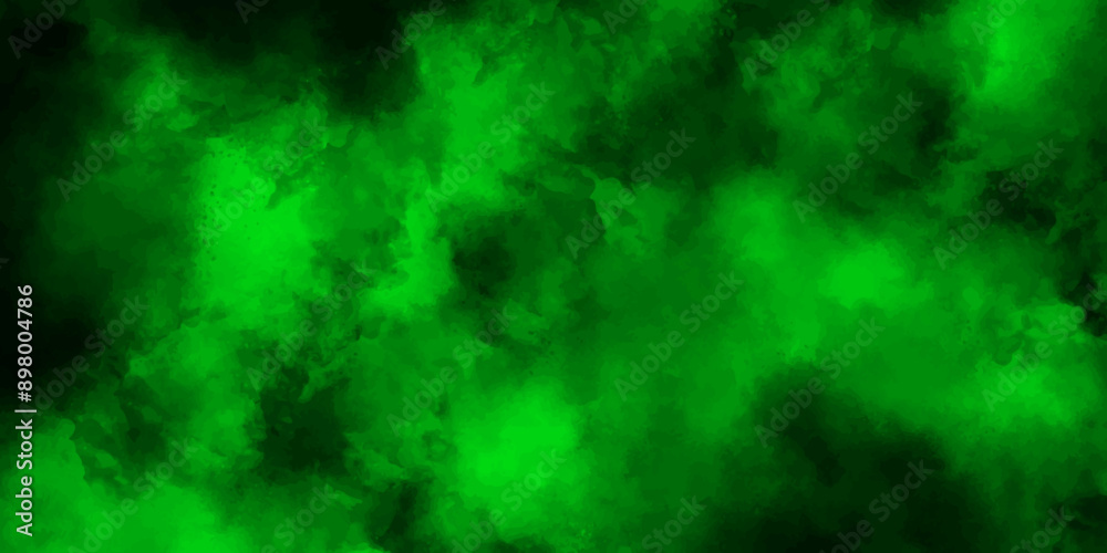 Poster vibrant green smoke cloud background with dynamic art and atmosphere. freeze motion of green dust ex