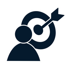 Business goal concept. Vector linear icon isolated on white background.