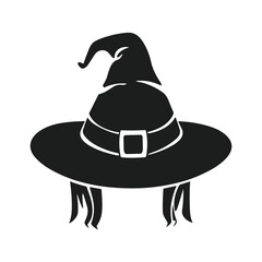 Pointy Witch Hat Silhouette Vector - Perfect for Spooky Themes