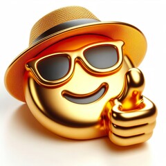 A 3D Gold of Summer thumbs up emoji