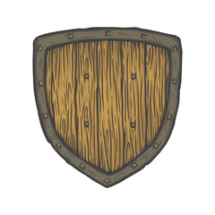 old wooden shield