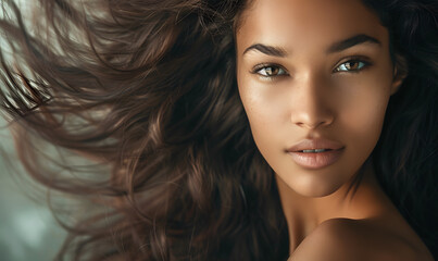 Naklejka premium graphic advertising images focusing on beauty and hair