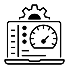 An outline style icon of performance dashboard