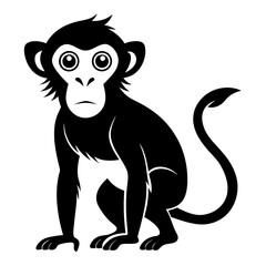 Monkey silhouettes on white background.
