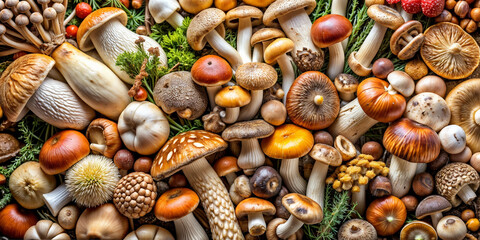 Fototapeta premium mushrooms, different mushrooms, background
