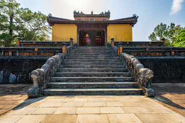 Minh Mang tomb near the Imperial City with the Purple Forbidden City within the Citadel in Hue,...