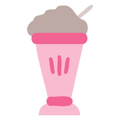 Milkshake Flat Icon Illustration