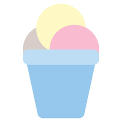 Ice Cream Flat Icon Illustration