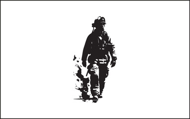 Fireman gesture silhouette. Good use for symbol, logo, web icon, mascot, sign, or any design you want. accident, emblem, emergency, firefighters, extinguishing, emergency exit, lifestyles, protective 