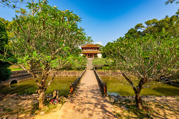 Minh Mang tomb near the Imperial City with the Purple Forbidden City within the Citadel in Hue,...