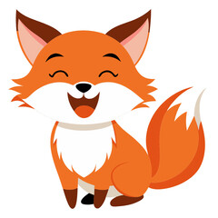 Obraz premium Red fox cartoon isolated on white background