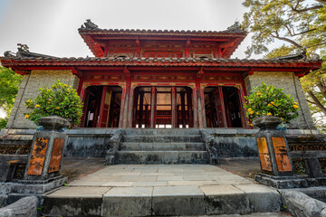 Minh Mang tomb near the Imperial City with the Purple Forbidden City within the Citadel in Hue,...