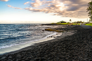 Punaluu Black Sand Beach, Big Island, Hawaii