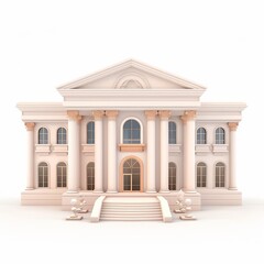 Fototapeta premium Elegant neoclassical building with grand columns and steps. Perfect for architecture, heritage, and history themes.