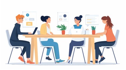 A Collaborative Team Meeting in a Modern Workplace