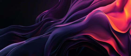 Obraz premium A purple and orange wave with a black background
