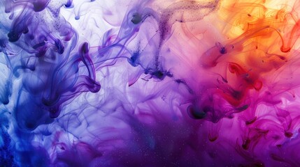 Abstract Art with Colorful Swirls of Ink in Water