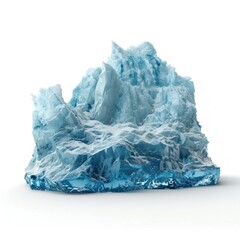 Fototapeta premium Blue Iceberg Isolated on a White Background