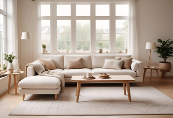 Fototapeta premium Scandinavian design for a living room
