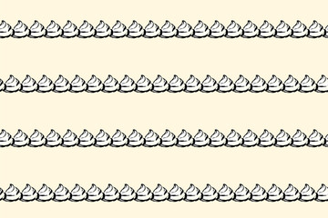 筆タッチのクリームが並んだパターン