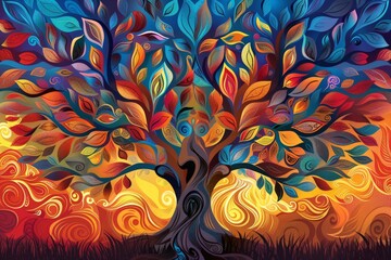 abstract of a Bodhi tree