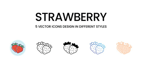 Strawberry icons set vector illustration. vector stock