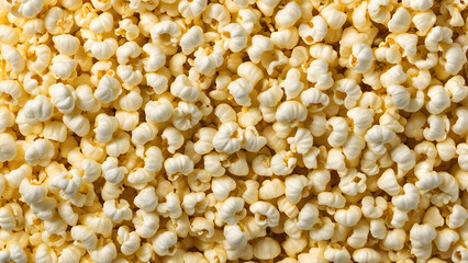 Top view of Popcorn. Close up of products made from corn as raw material by heat cook