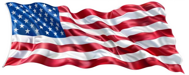 High-quality image of the American flag waving in the wind. Perfect for use in patriotic, national pride, or Independence Day projects.